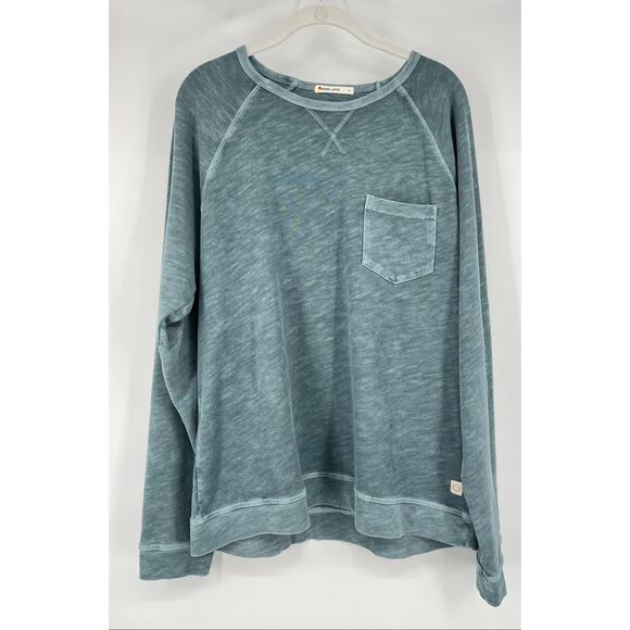 Marine Layer Mens Size Large Vintage Heavy Slub Raglan Cotton Pocket Crew Neck - Picture 2 of 12
